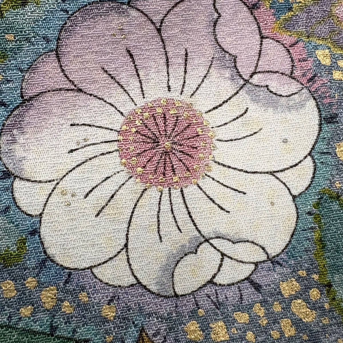 訪問着 身丈166cm 裄丈67.5cm L 袷 辻が花柄 金彩 ぼかし 水色 正絹 秀