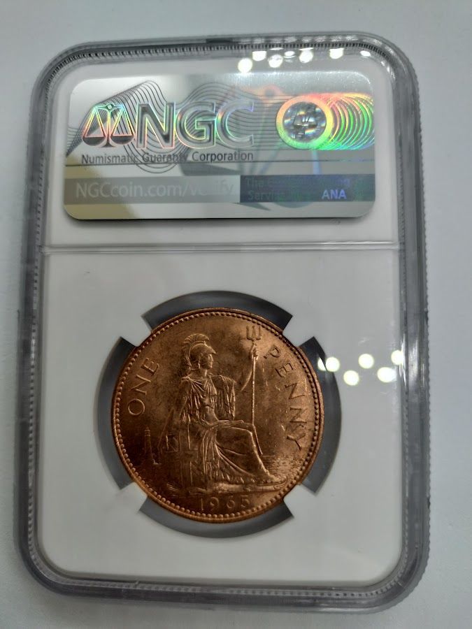 NGC MS64 RD 1965年 イギリス ブリタニア 大型銅貨 ペニー - メルカリ