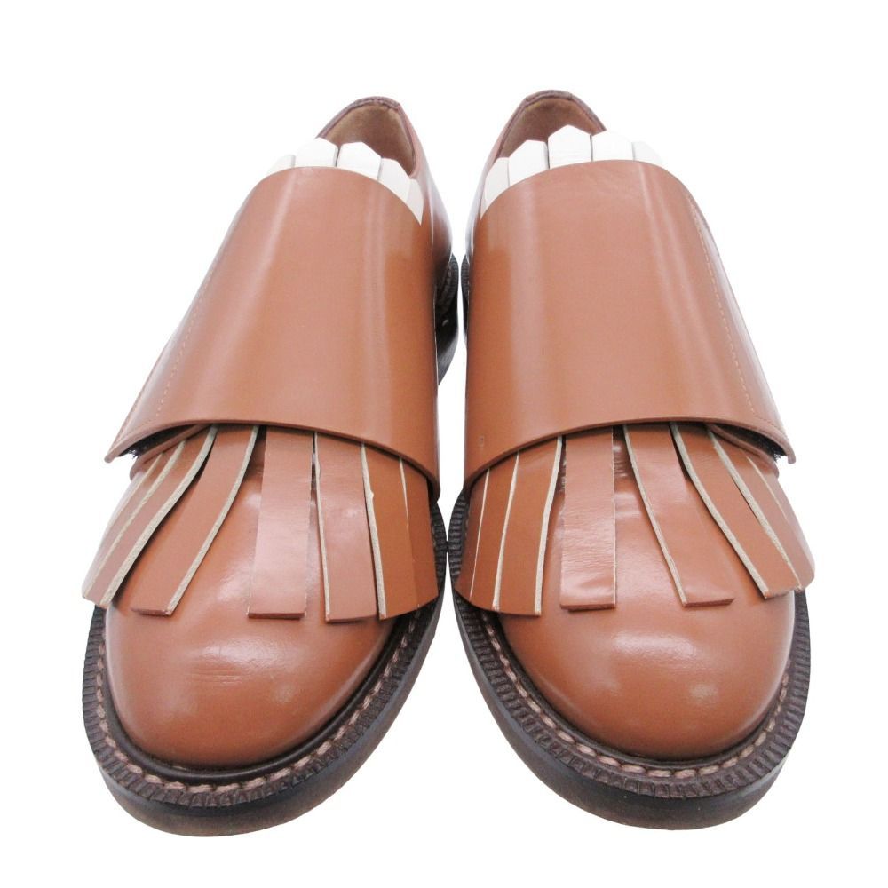 MARNI マルニ タッセル ローファー レザー シューズ ベルクロ フリンジ