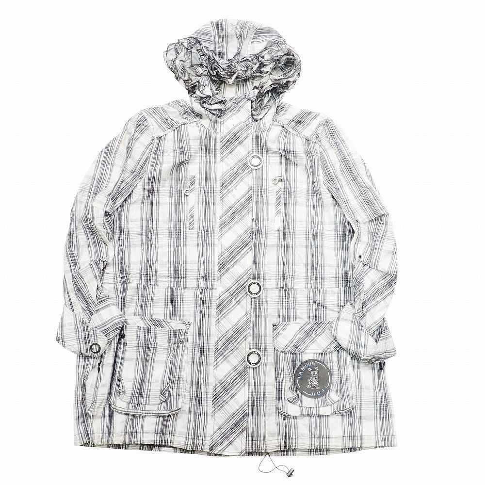 伊太利屋 LA MODA GOJI イタリヤ チェック柄 フリル フーデットコート