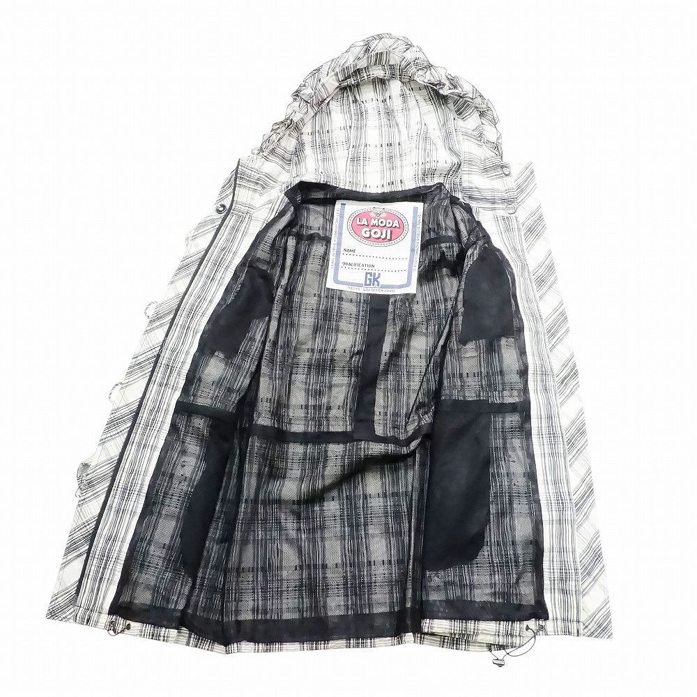 伊太利屋 LA MODA GOJI イタリヤ チェック柄 フリル フーデットコート