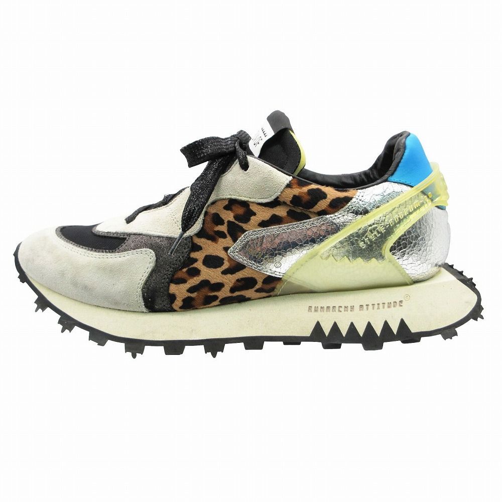 RUN OF BODRUM STYLE ランオブ SILVER LEOPARD JL レザー スニーカー 