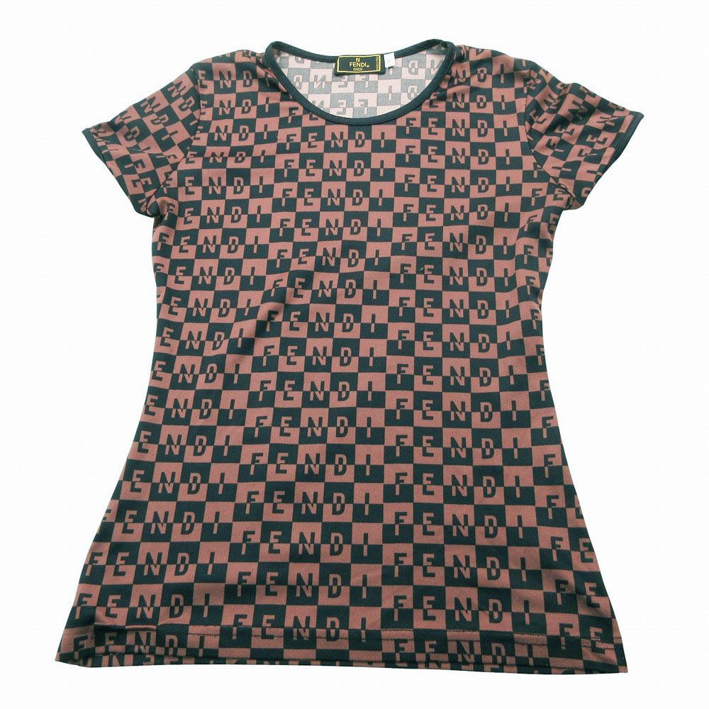 FENDI フェンディ ロゴ総柄 ストレッチ Tシャツ 半袖 トップス
