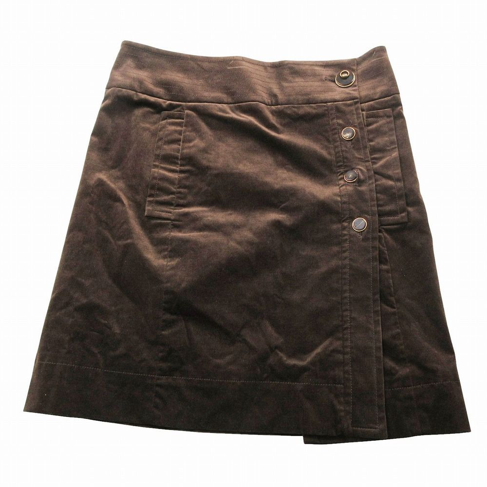 GUCCI グッチ ベルベット地 ボタンフライ ラップスカート ボトムス