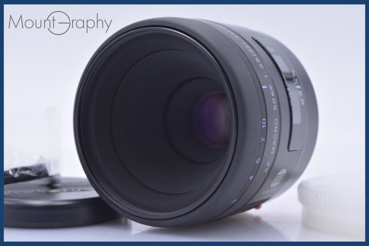 動作保証】 ミノルタ MINOLTA AF MACRO 50mm F3.5 前後キャップ&レンズ