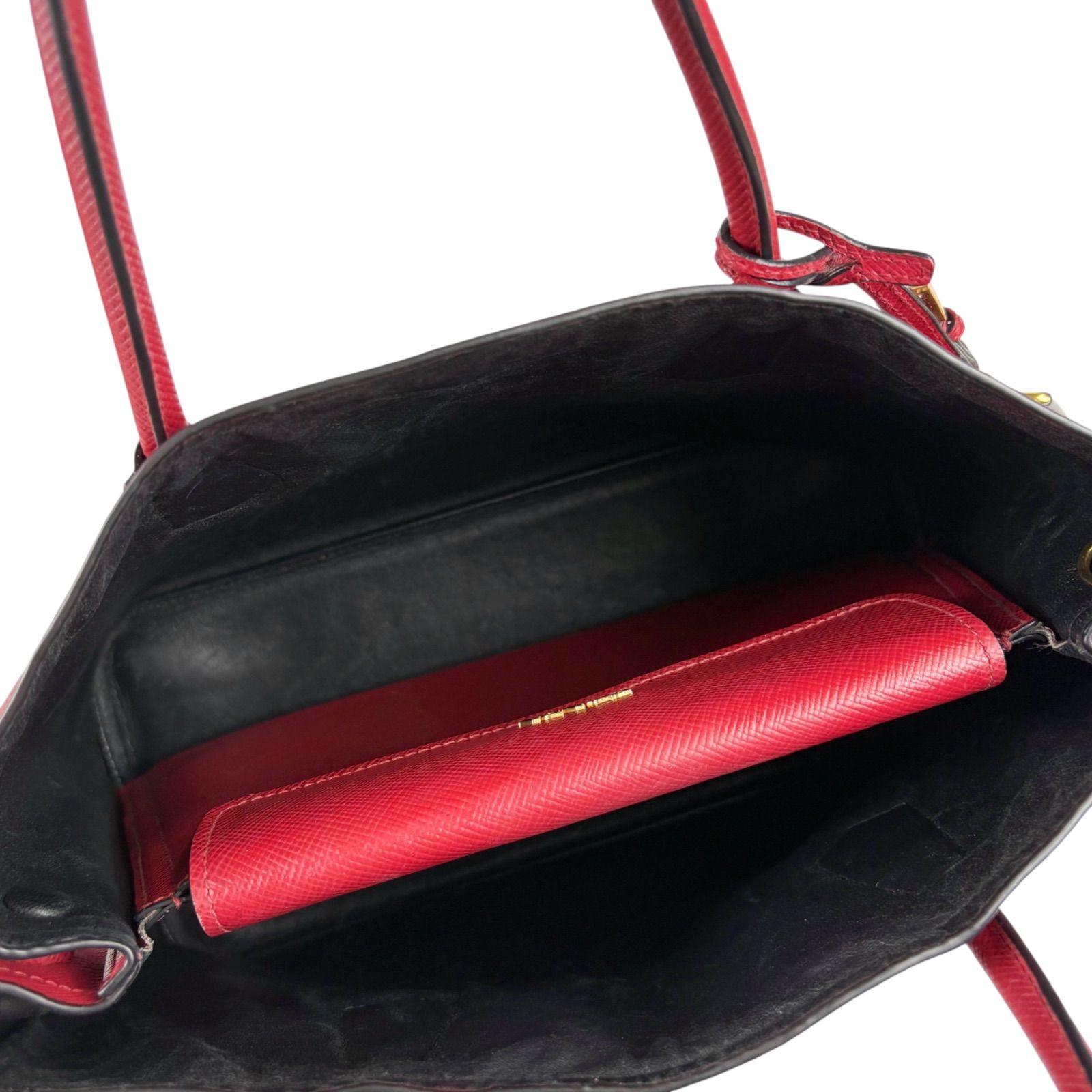 PRADA プラダ サフィアーノキュイール トートバッグ レッド 赤 レザー 