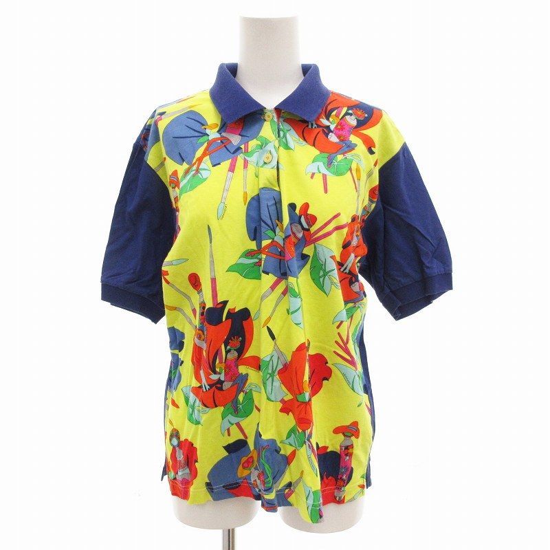 レオナールスポーツ LEONARD SPORT ポロシャツ カットソー 総柄 半袖