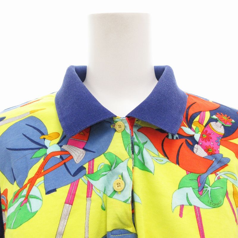 レオナールスポーツ LEONARD SPORT ポロシャツ カットソー 総柄 半袖