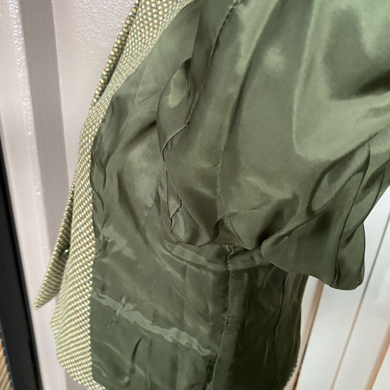 美品 Christian Dior ヴィンテージ ノーカラージャケット グリーン