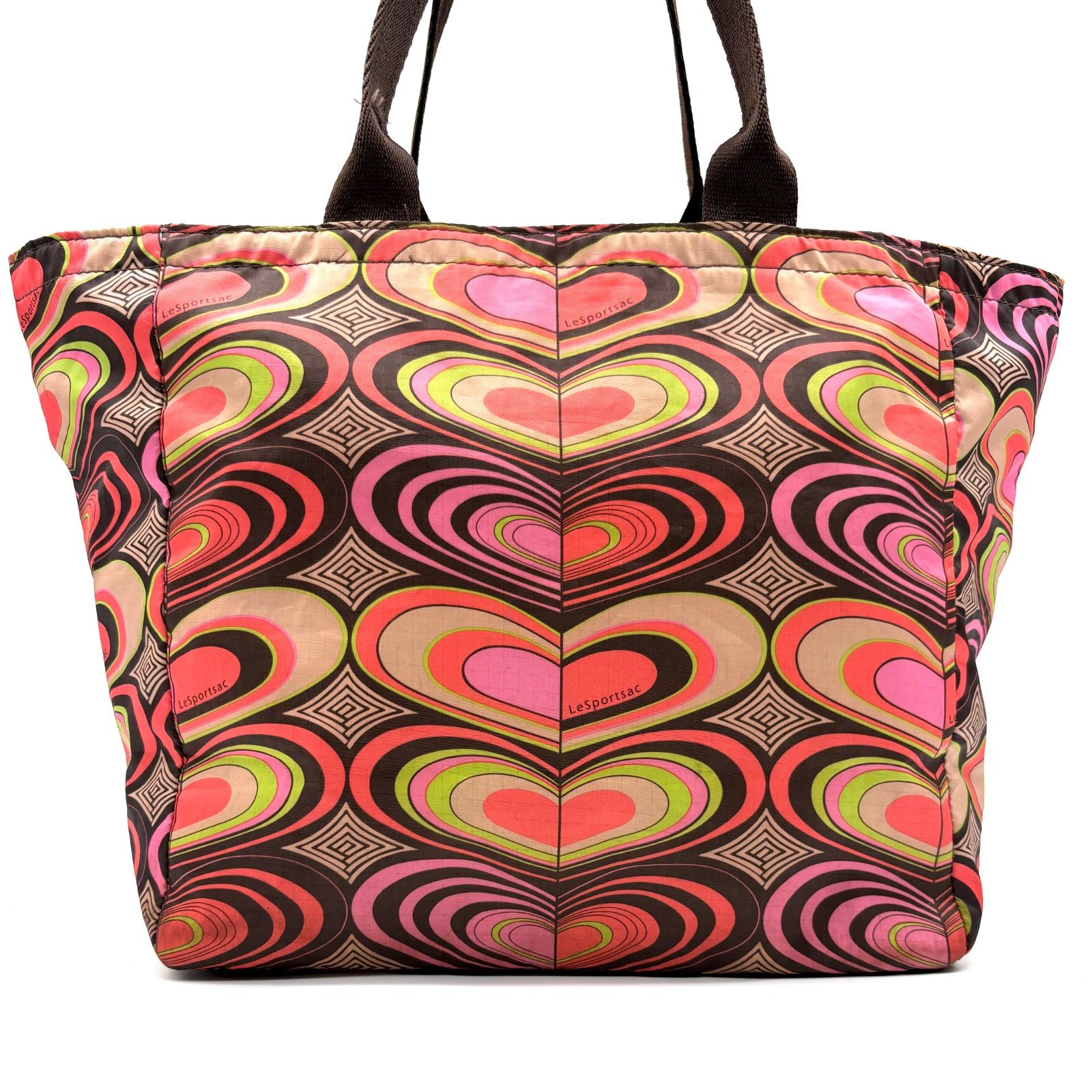 LeSportsac レスポートサック 総柄 ハート柄 トートバッグ A4収納可 大 