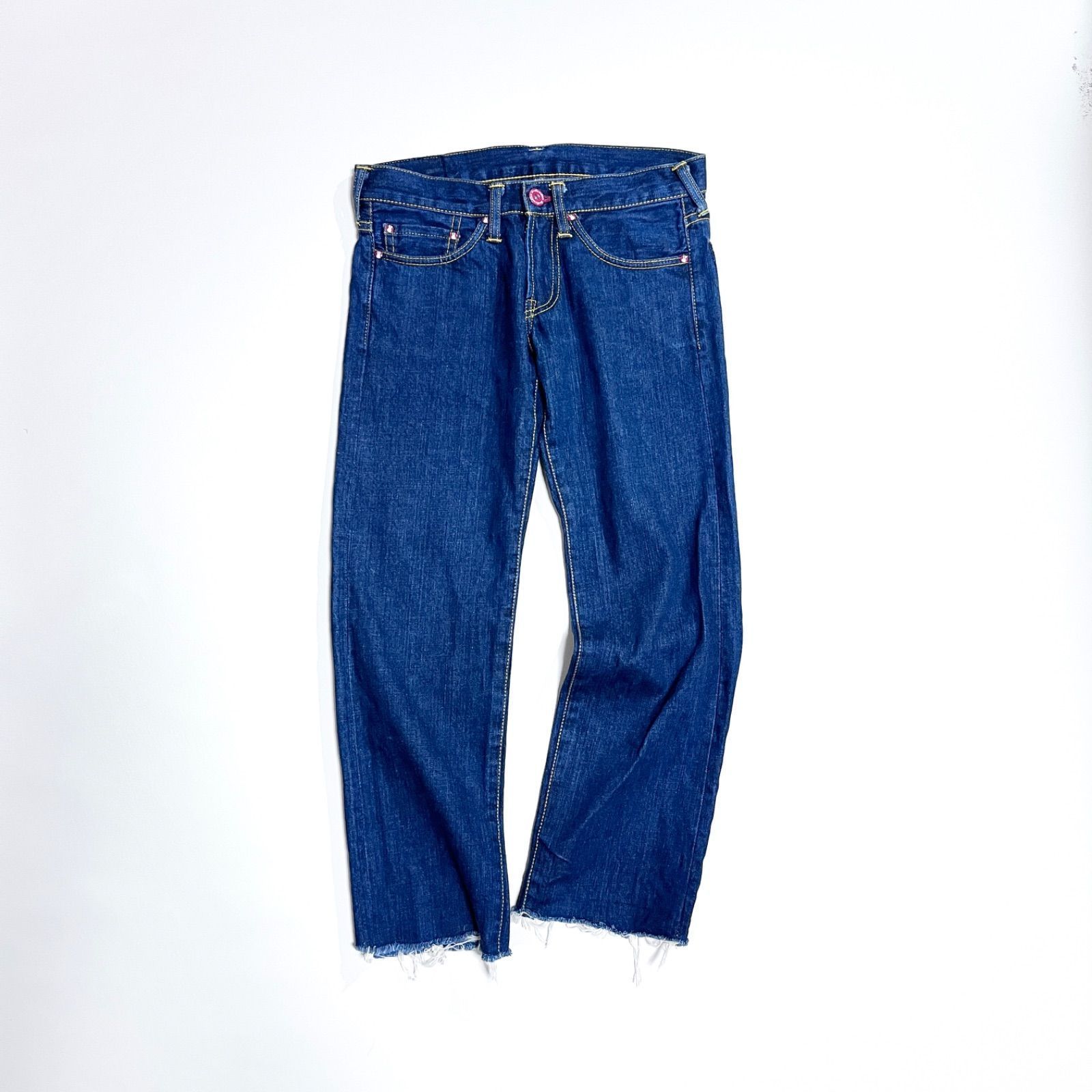 ch93 CUNE ジーパン デニムパンツ ピンクうさぎプリント 4連うさぎ