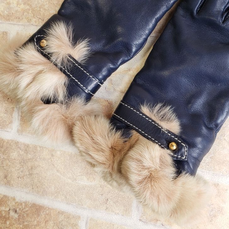 美品 セルモネータ グローブス レザー グローブ 手袋 6 1/2 ラビット