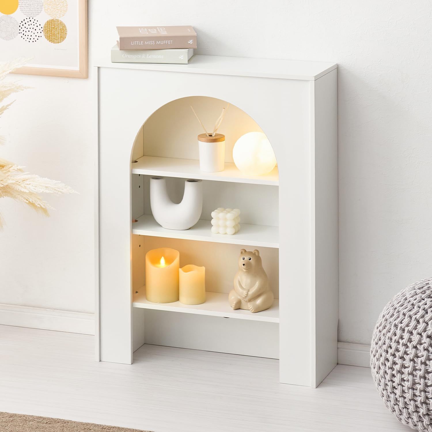 迅速に発送】萩原 マントルピース 壁面収納 韓国インテリア 【 本体