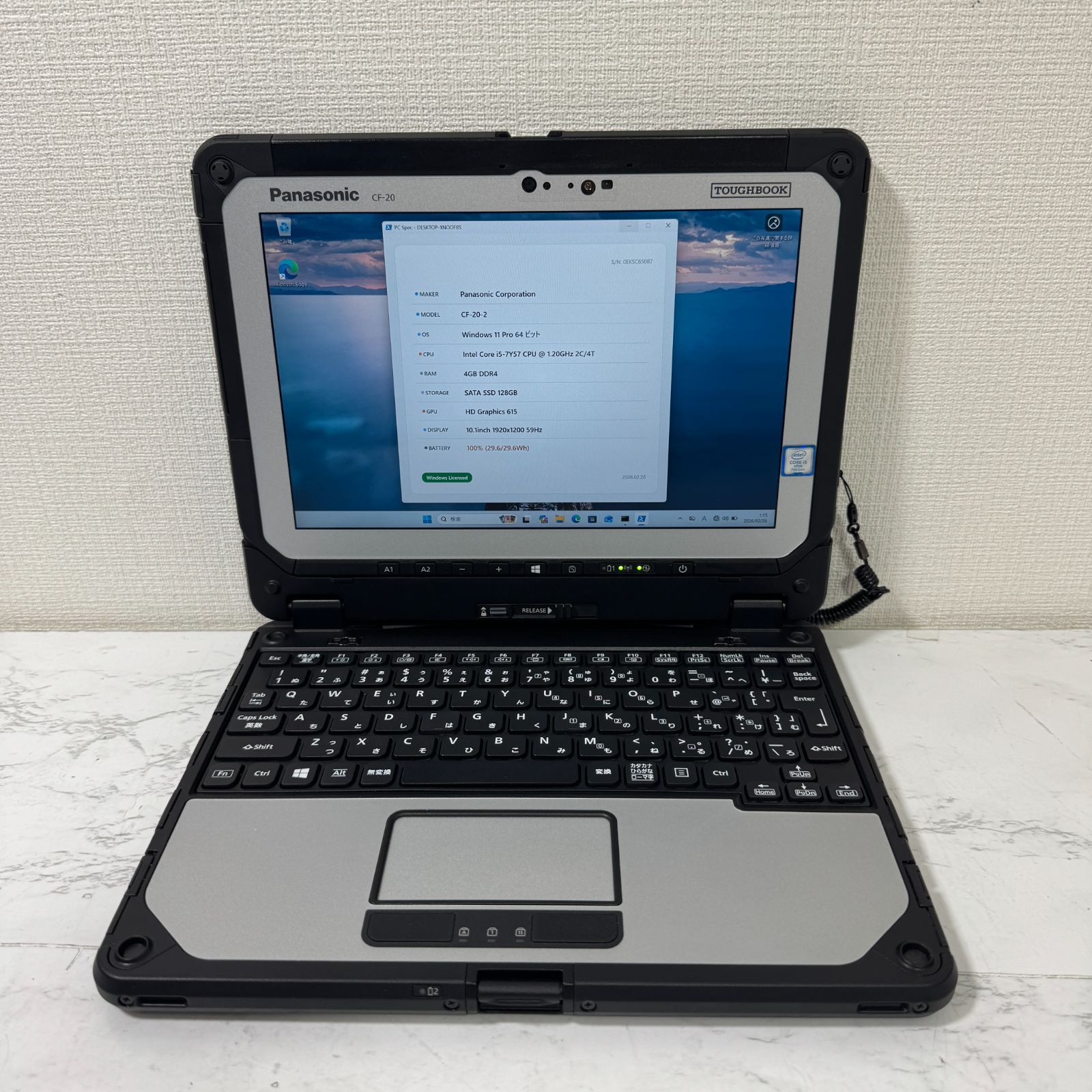 動作確認済】Panasonic TOUCHBOOK CF-20 Panasonic TOUGHBOOK CF-20