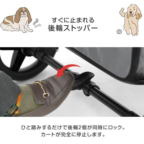 タンスのゲン ペットカート 犬カート 耐荷重60kg 大型犬対応 前輪