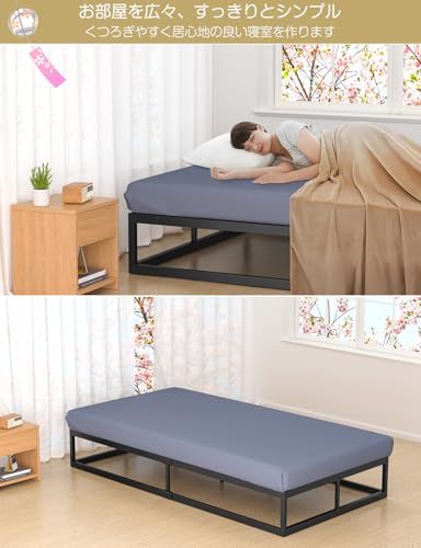 耐荷重300kg] ベッドフレーム シングル Holdm しんぐる パイプベッド