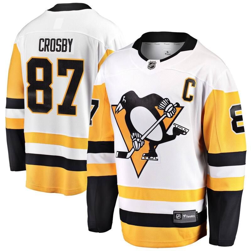 ファナティクス メンズ トップス Tシャツ キャップ ジャージー Mens Fanaticsidney Crosby White Pittsburgh Penguins Captain Away Premier Breakaway Player Jersey