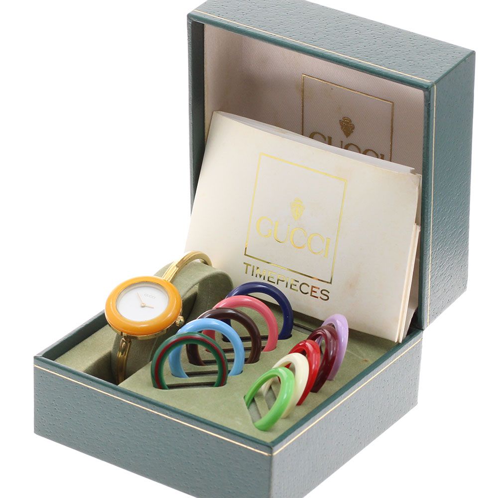 グッチ GUCCI 11/12.2 チェンジベゼル クォーツ レディース 内箱付き_