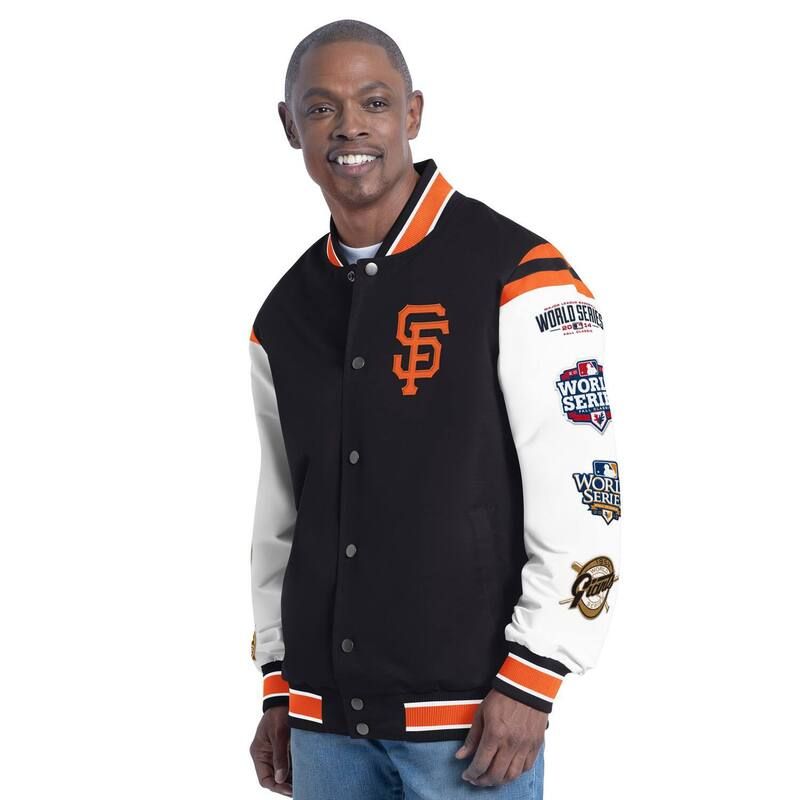 カール バンクス メンズ アウター ジャケット・ブルゾン Mens GIII Sports by Carl Banks Orange San Francisco Giants Recruit Commemorative FullSnap Varsity Jac