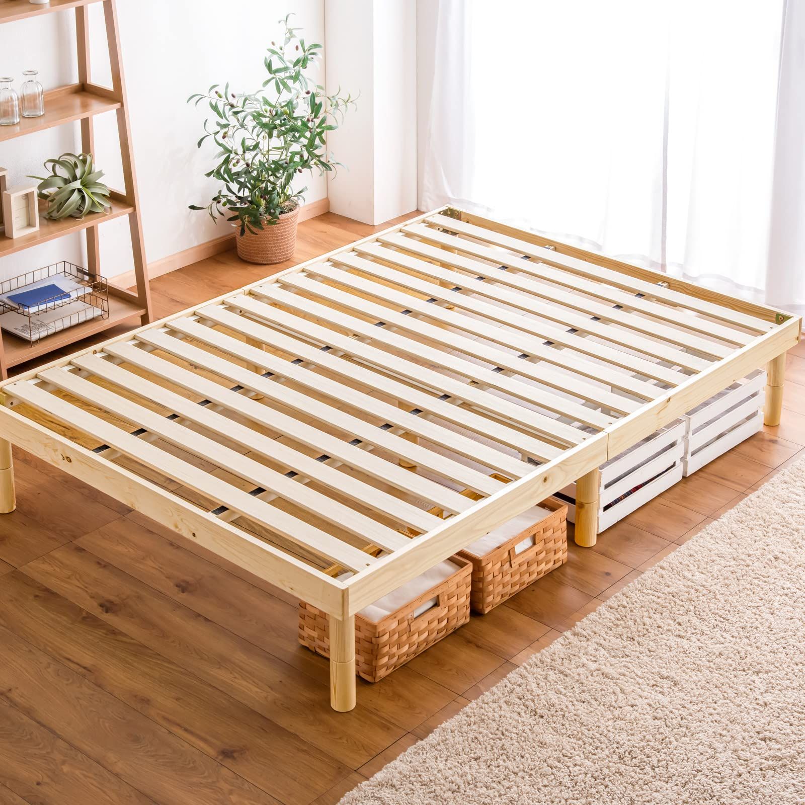 タンスのゲン ベッド シングル すのこベッド 北欧パイン 3段階高さ調節