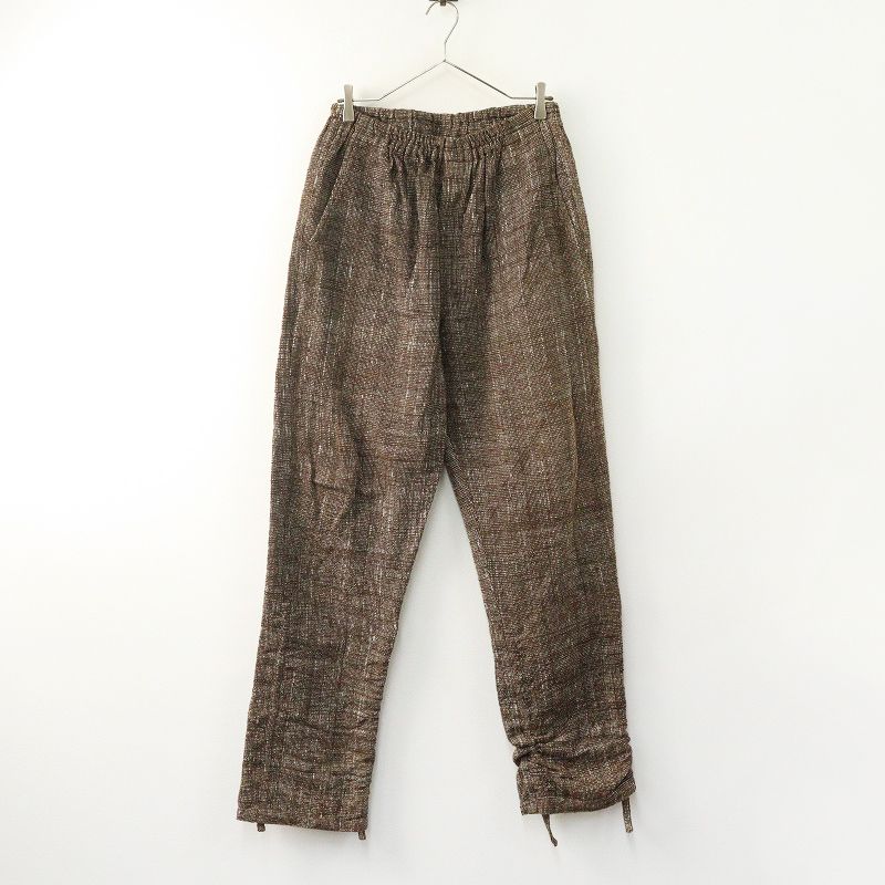 うさと USAATO 手織り 天然草木染め くしゅくしゅパンツ/ブラウン