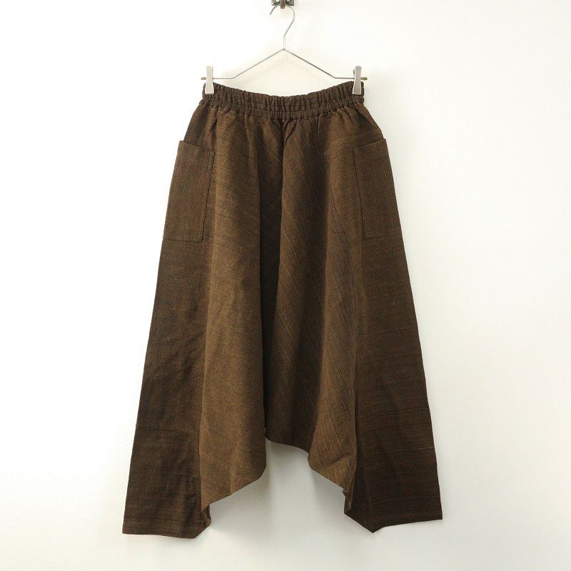 美品 定番アイテム うさと USAATO 手織り 天然草木染め ワイドサルエル