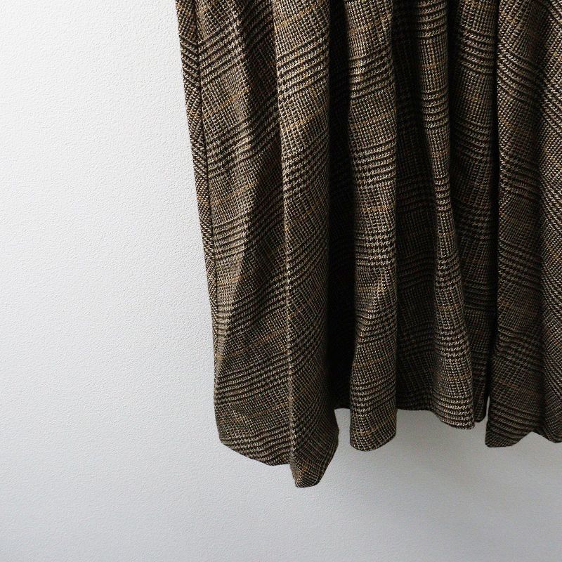 極美品 フーフー foufou glen check round collar one piece グレン