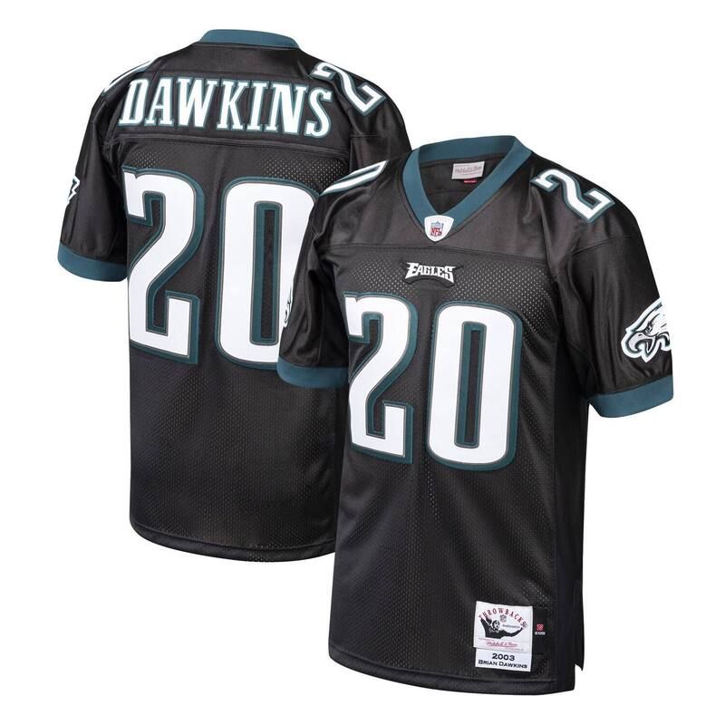 ミッチェルネス メンズ トップス Tシャツ ジャージー Mens Mitchell Ness Brian Dawkins Black Philadelphia Eagles 2003 Authentic Throwback Retired Player Jer