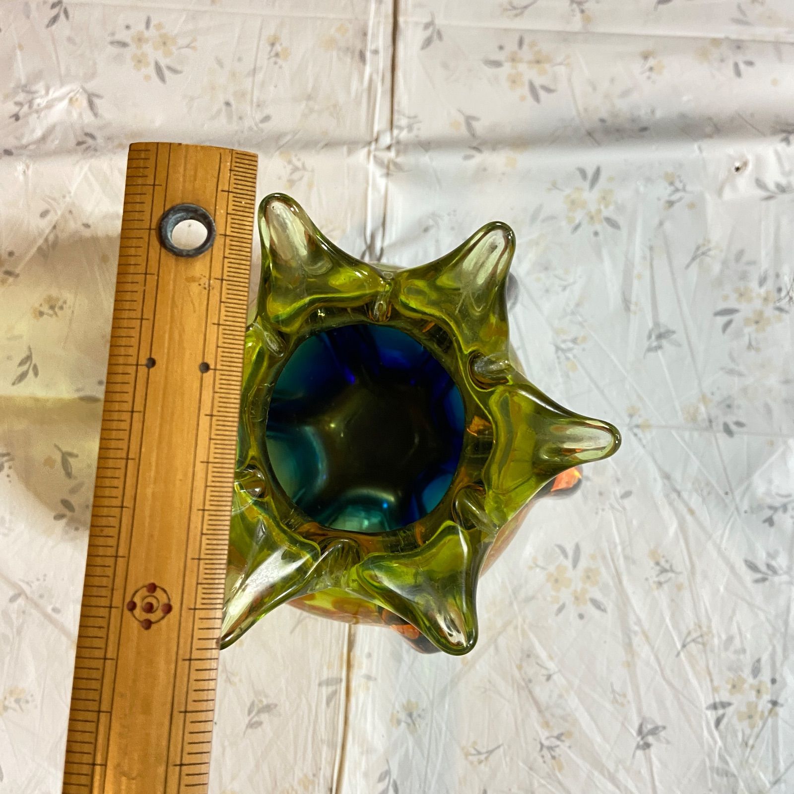 マルティグラス（Multi Glass）製のガラス花瓶（フラワーベース） 昭和