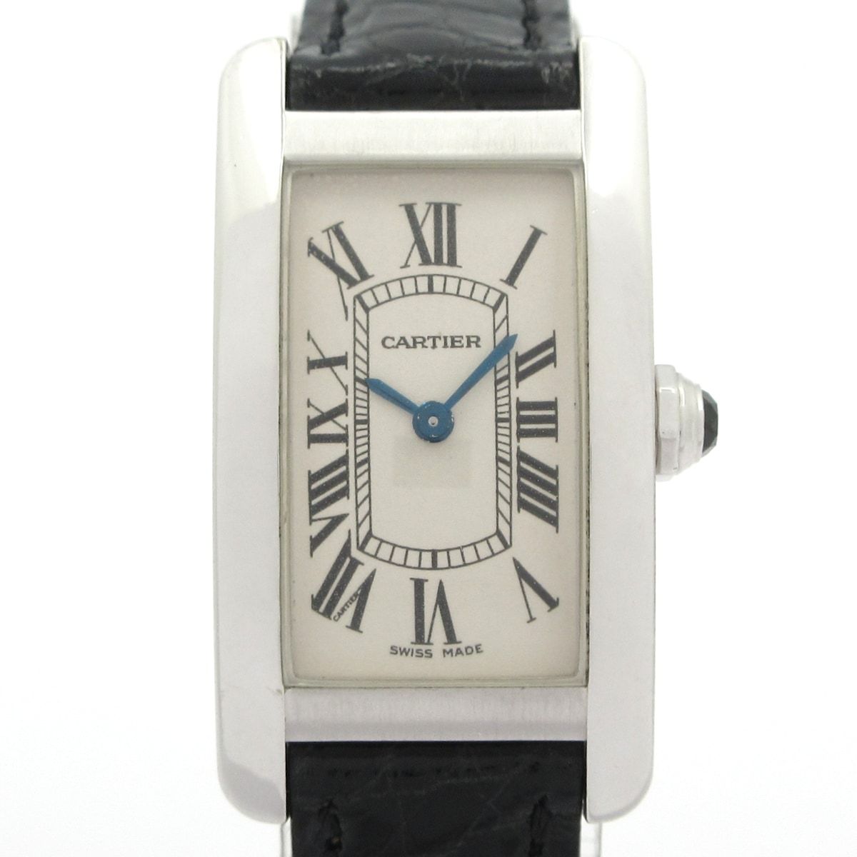 Cartier(カルティエ) 腕時計 タンクアメリカンSM W2601956 レディース K18WG×アリゲーターベルト アイボリー Cartier(カルティエ) 腕時計 タンクアメリカンSM W2601956 レディース