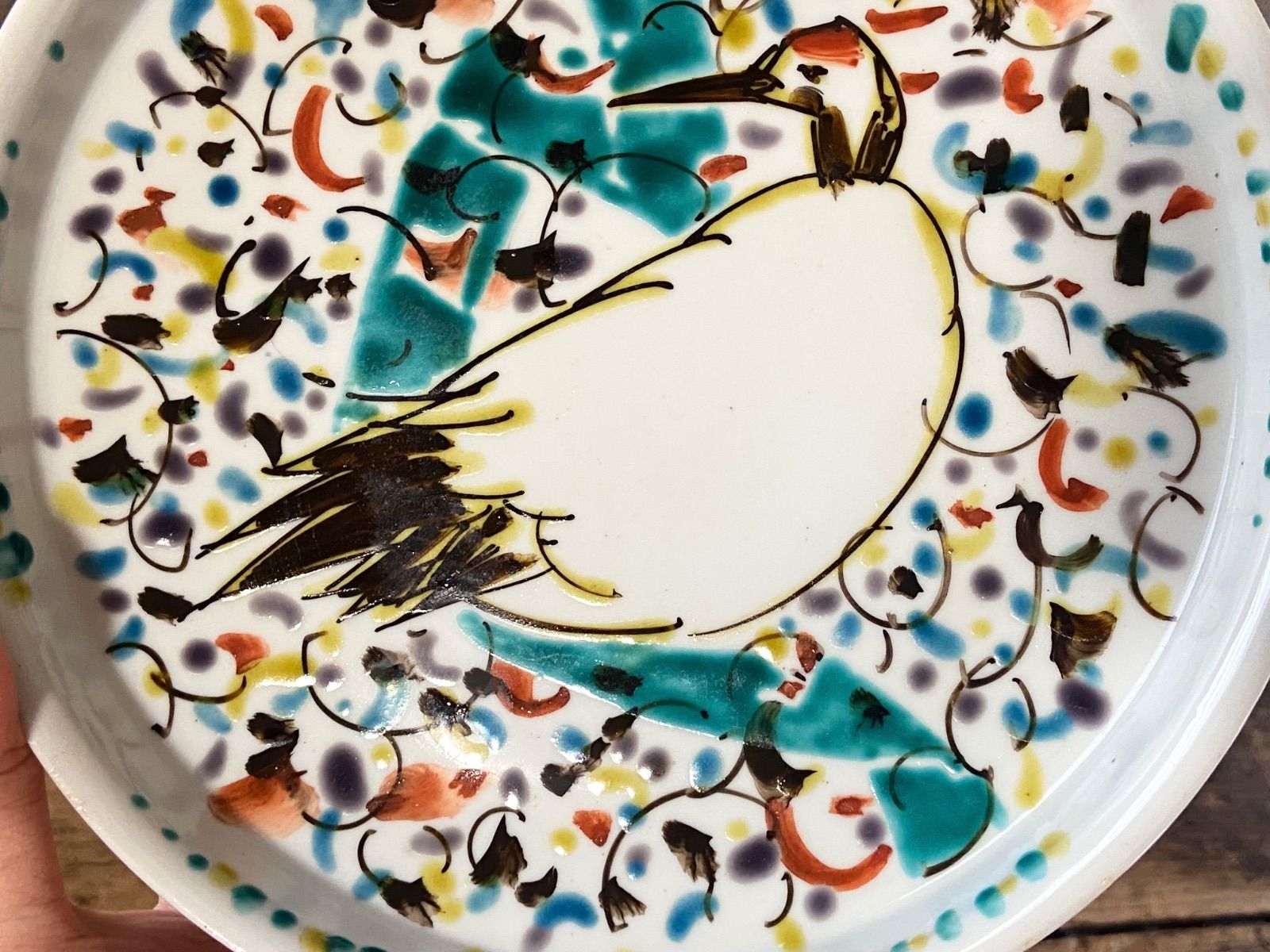 九谷焼 北出不二雄 鶴図 色絵 皿 18cm 共箱なし - メルカリ