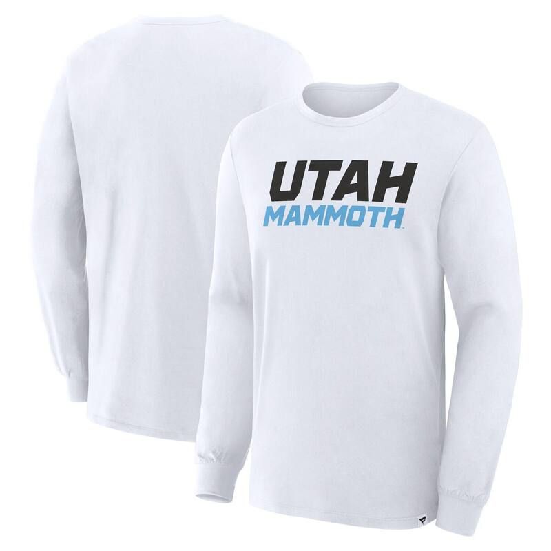 ファナティクス メンズ トップス Tシャツ Mens Fanatics White Utah Mammoth Wordmark Legacy Long Sleeve TShirt Utm White ホワイト