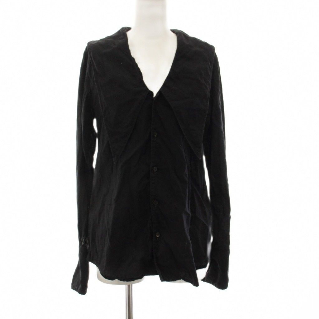 キャピタル kapital シャツ ブラウス 長袖 ビッグカラー 0 黒 /KH