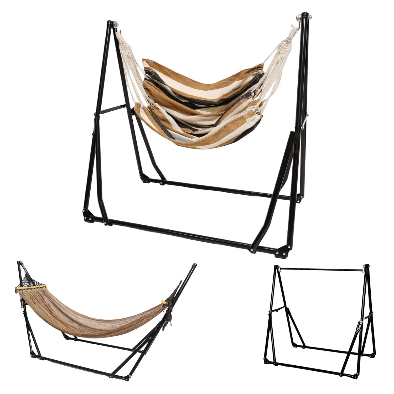 MRG 3way ハンモック 自立式 チェア ハンガーラック 室内 室外 兼用