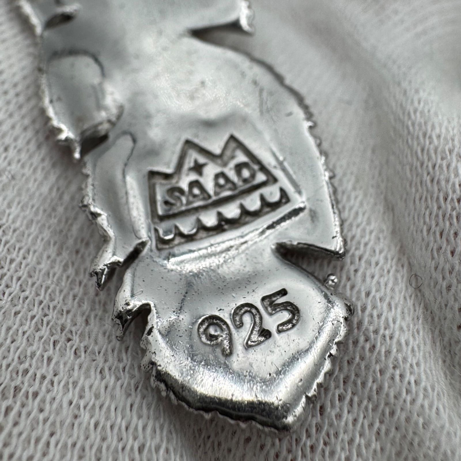 ミディアムサイズ】SAAD シルバー925 フェザー 65mm 左向き ペンダント