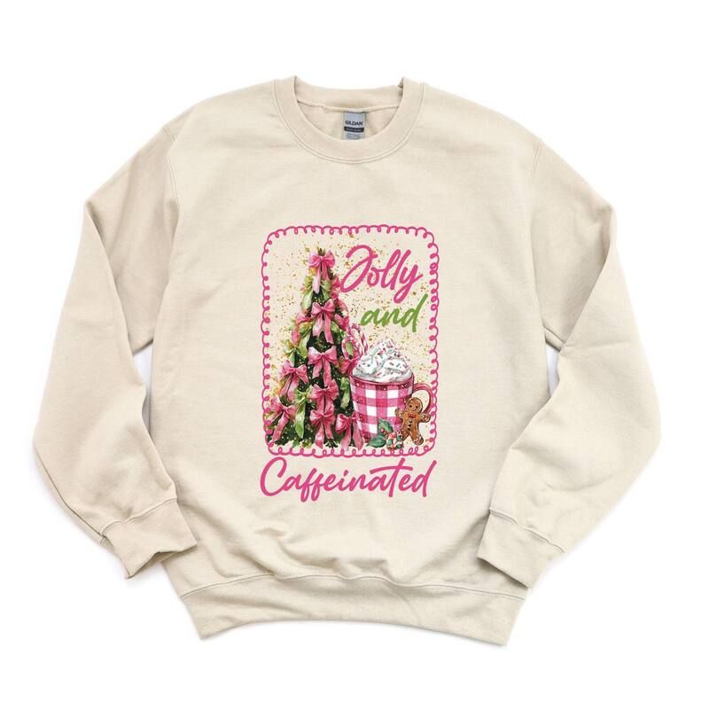 Simply Sage Market レディース トップス Tシャツ スウェット グラフィック Simply Sage Market Jolly And Caffeinated Womens Graphic Sweatshirt Dust