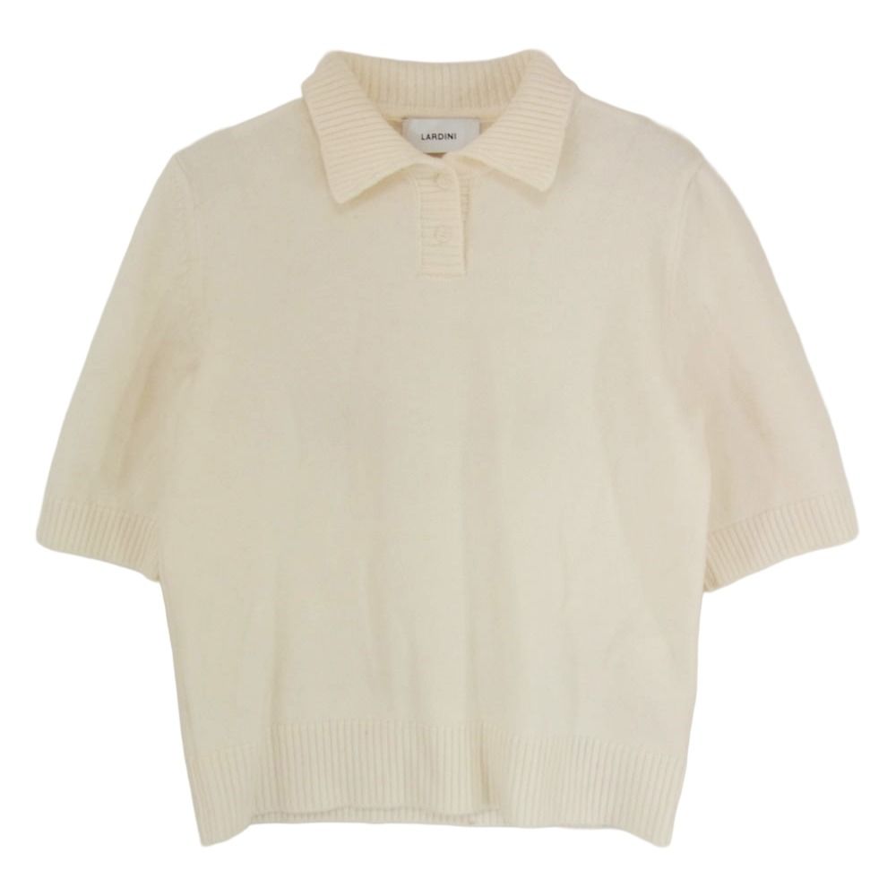LARDINI ラルディーニ ウール 半袖 ニット ポロシャツ オフホワイト系