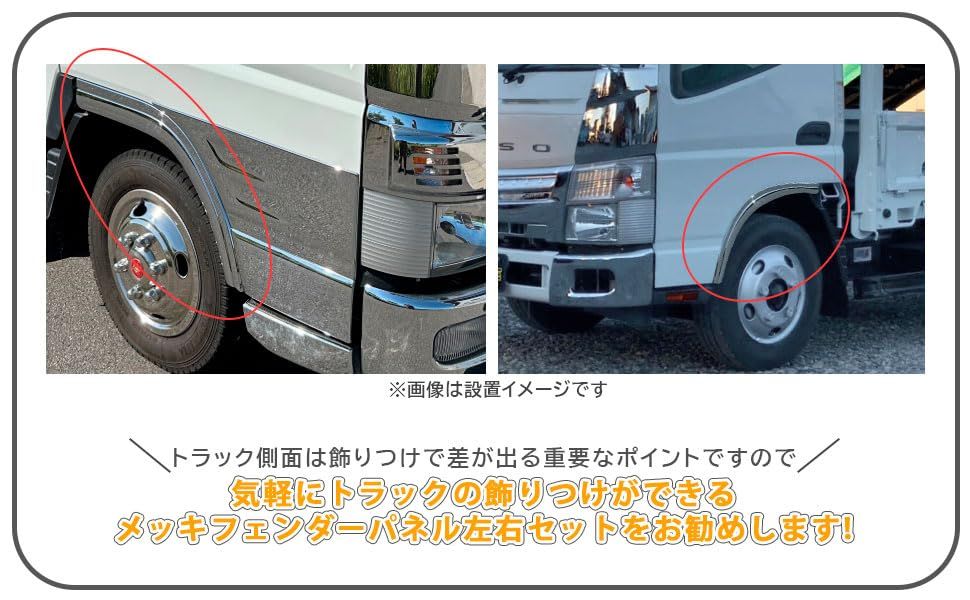 ふそう ジェネレーションキャンター メッキ フェンダーパネル 新品 デコトラ 3022 64 271/ メッキ ふそう キャンター 訳有三菱 ワンダフルデー ブルー