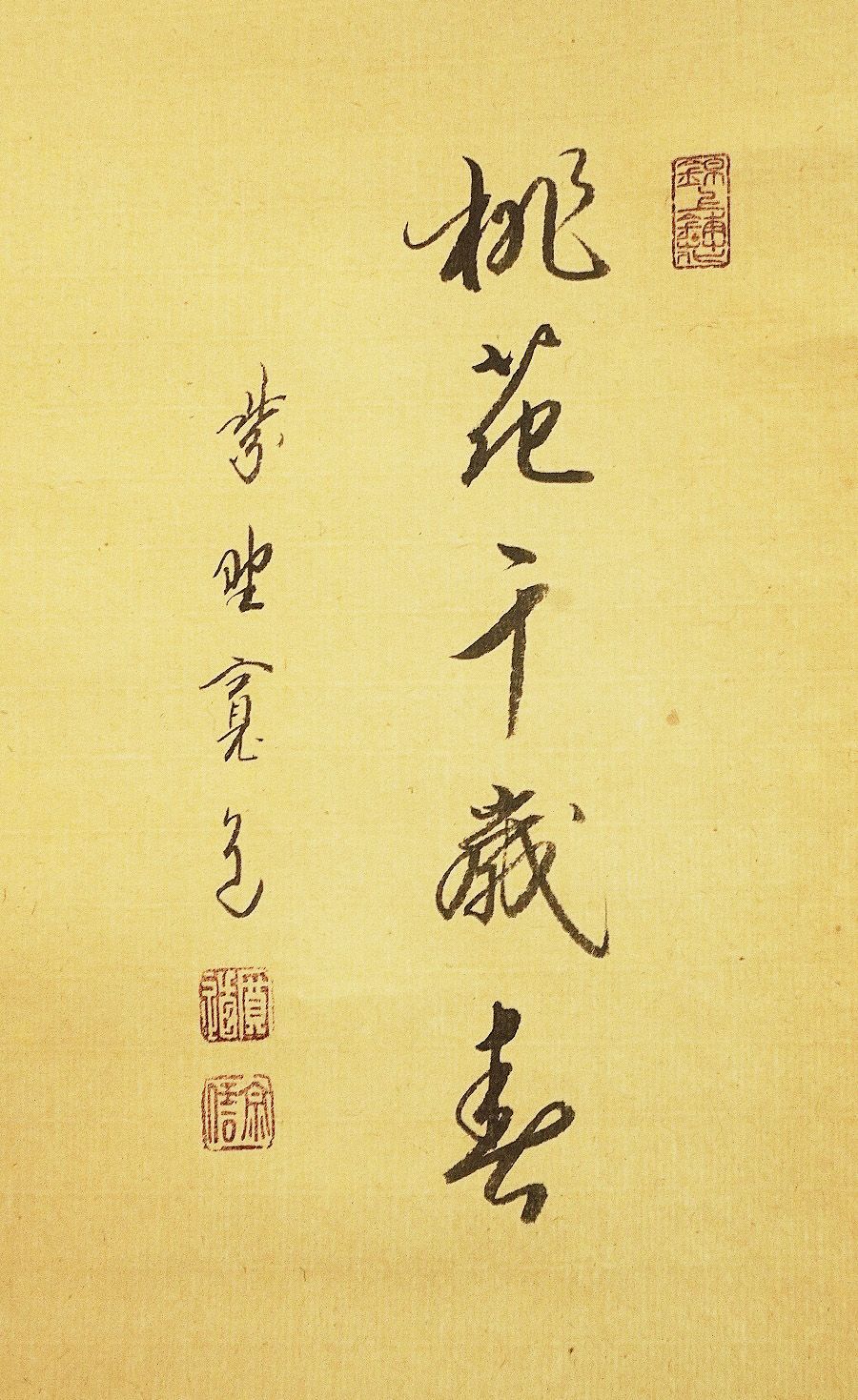 掛軸 藤田寛道 画賛「桃花千歳春」共箱 茶道具 茶掛 - メルカリ