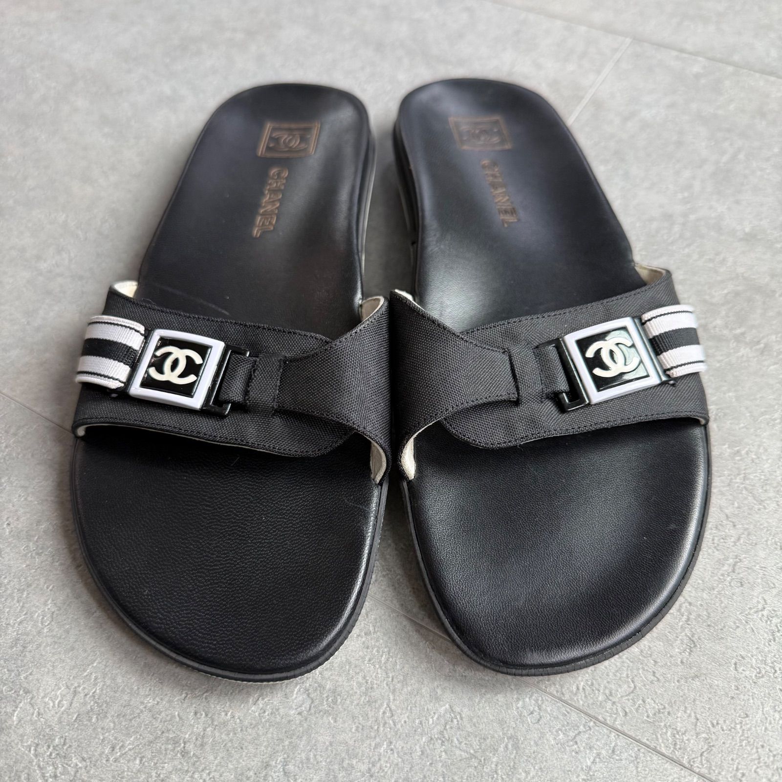 CHANEL シャネル ココマーク スライドサンダル ブラック 黒 シャネル