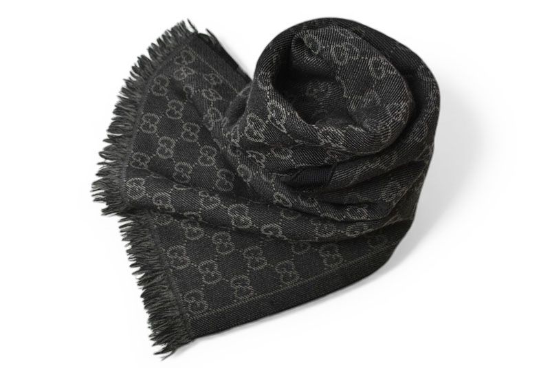グッチ マフラー GUCCI メンズ ウインタースカーフ ウール100% GG柄