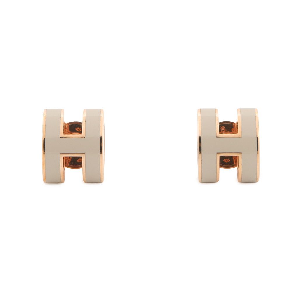 エルメス ピアス ポップアッシュ マロングラッセ/ピンクゴールド金具 H