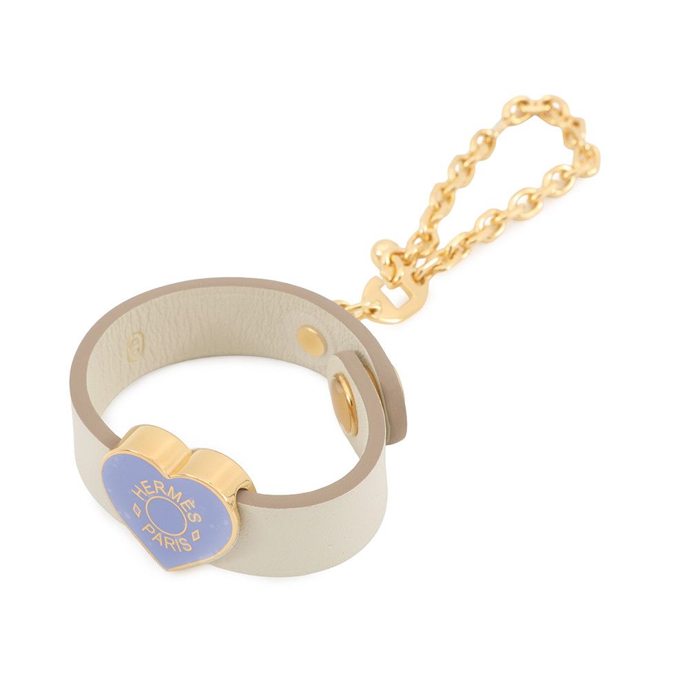 エルメス グローブホルダー ハートモチーフ クレ/ゴールド金具