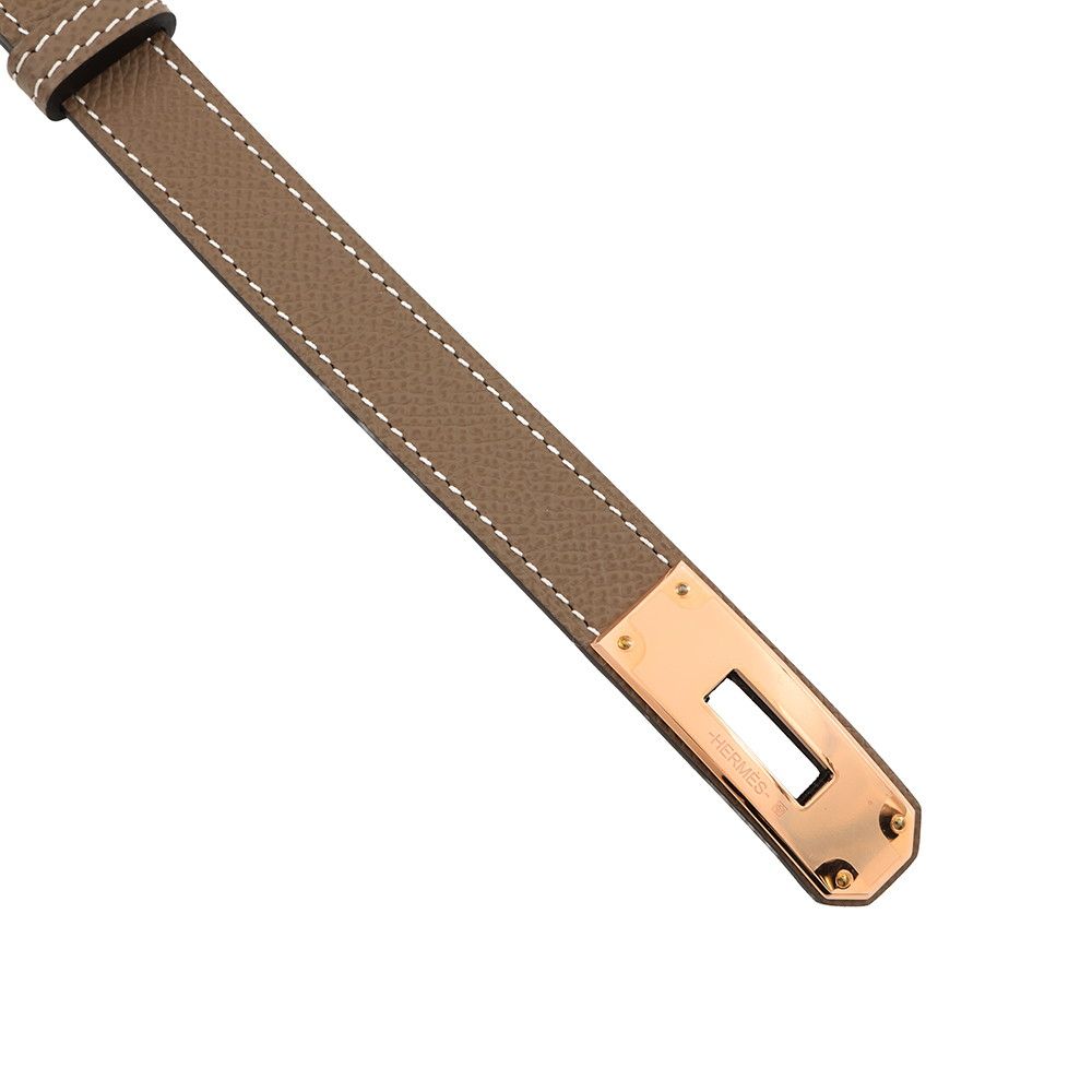 エルメス ケリーベルト エトゥープ/ピンクゴールド金具 エプソン B刻印