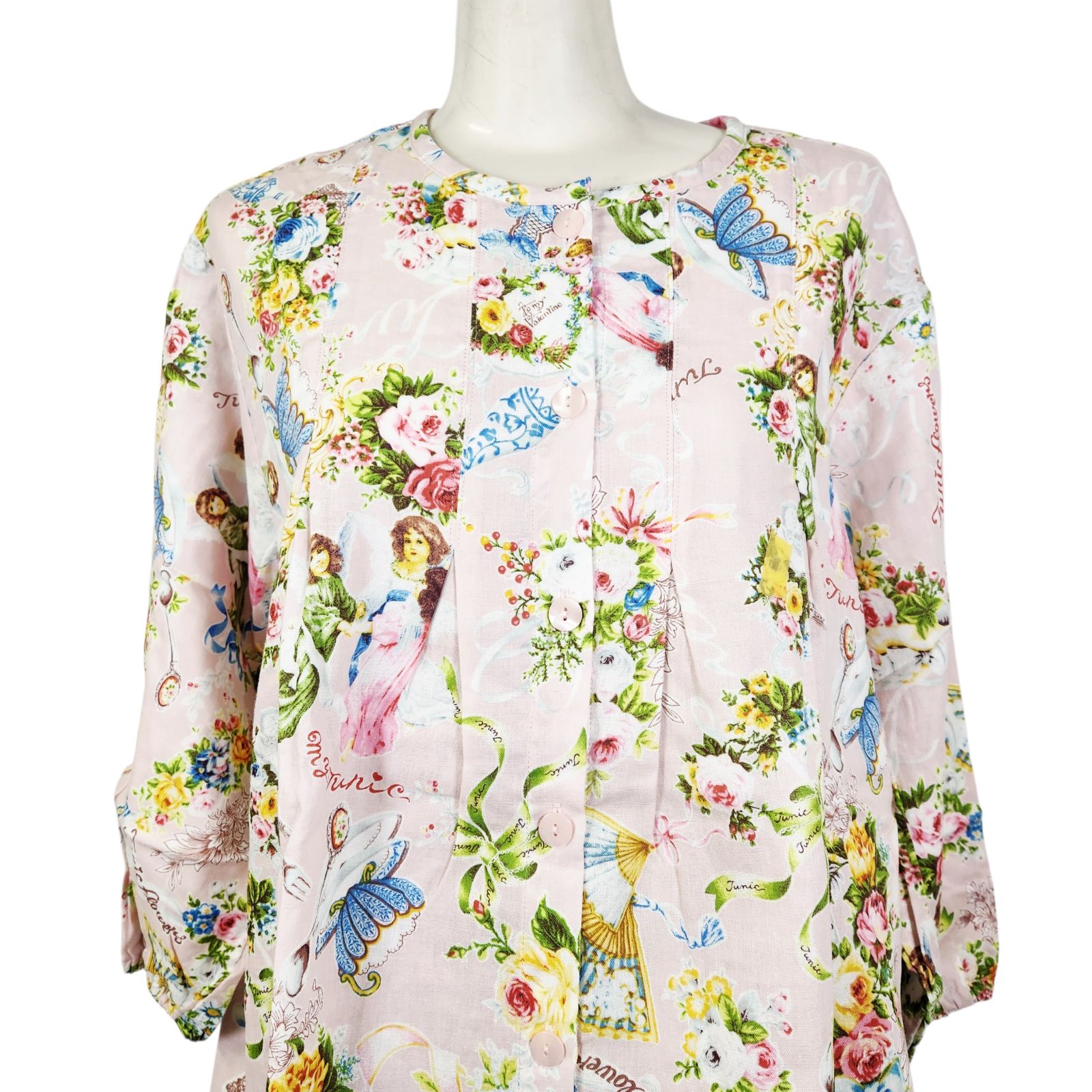 鴨居羊子パジャマ 新品未使用‼️TUNIC 春夏 9分袖 全開きのパジャマ W