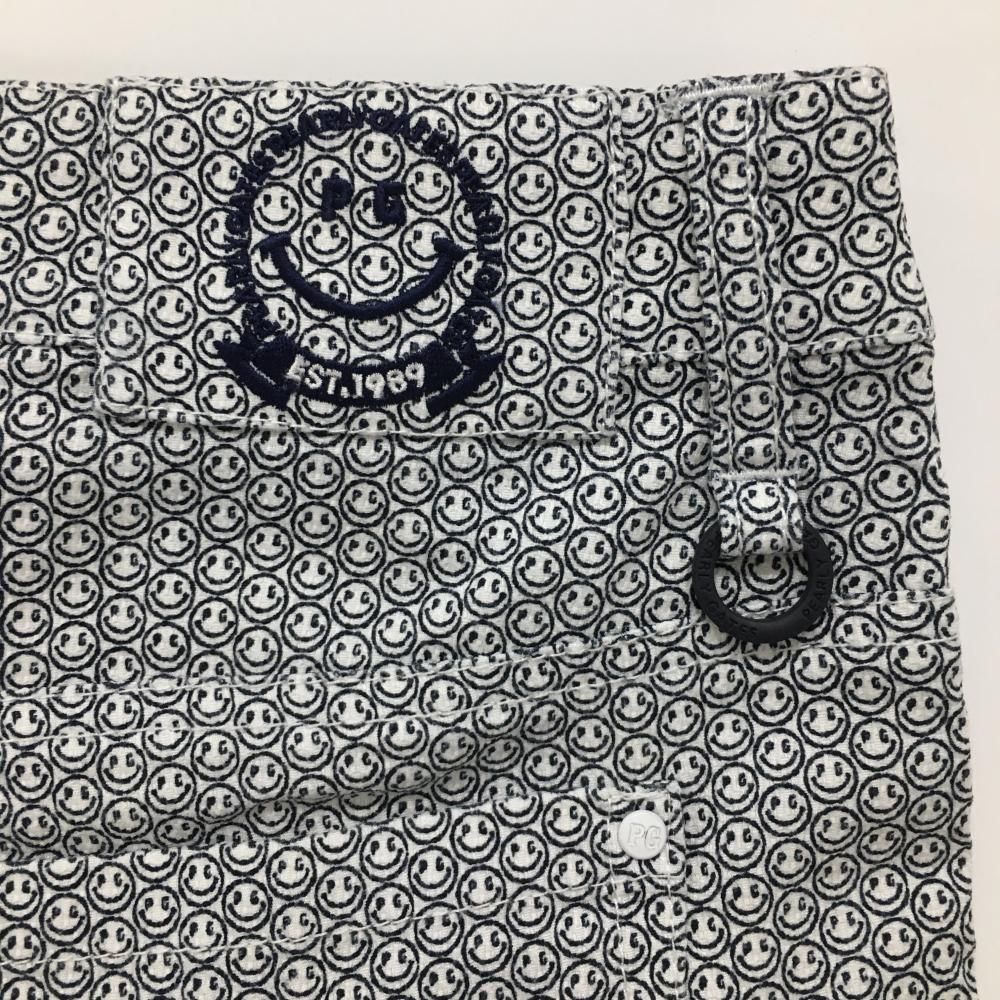 美品】パーリーゲイツ ショートパンツ ネイビー×白 ニコちゃん総柄