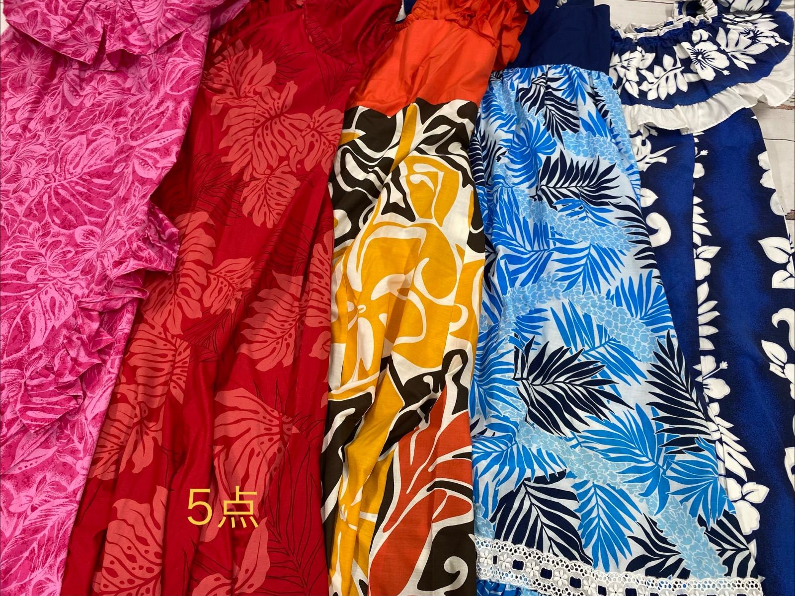 S598☆ ハワイアン ワンピース おまとめ5点 - メルカリ