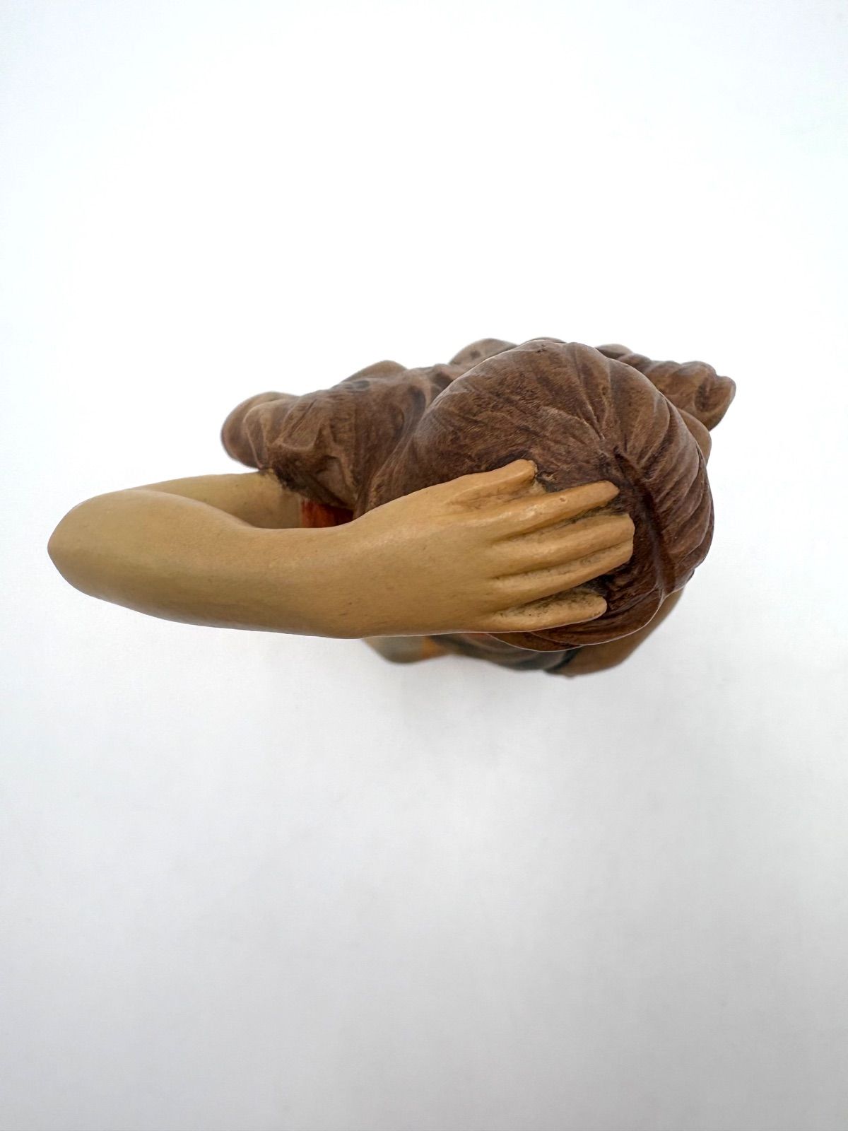 ANRI アンリ 木彫 女の子とアヒル 少女とアヒル 木彫り人形 アンリ人形