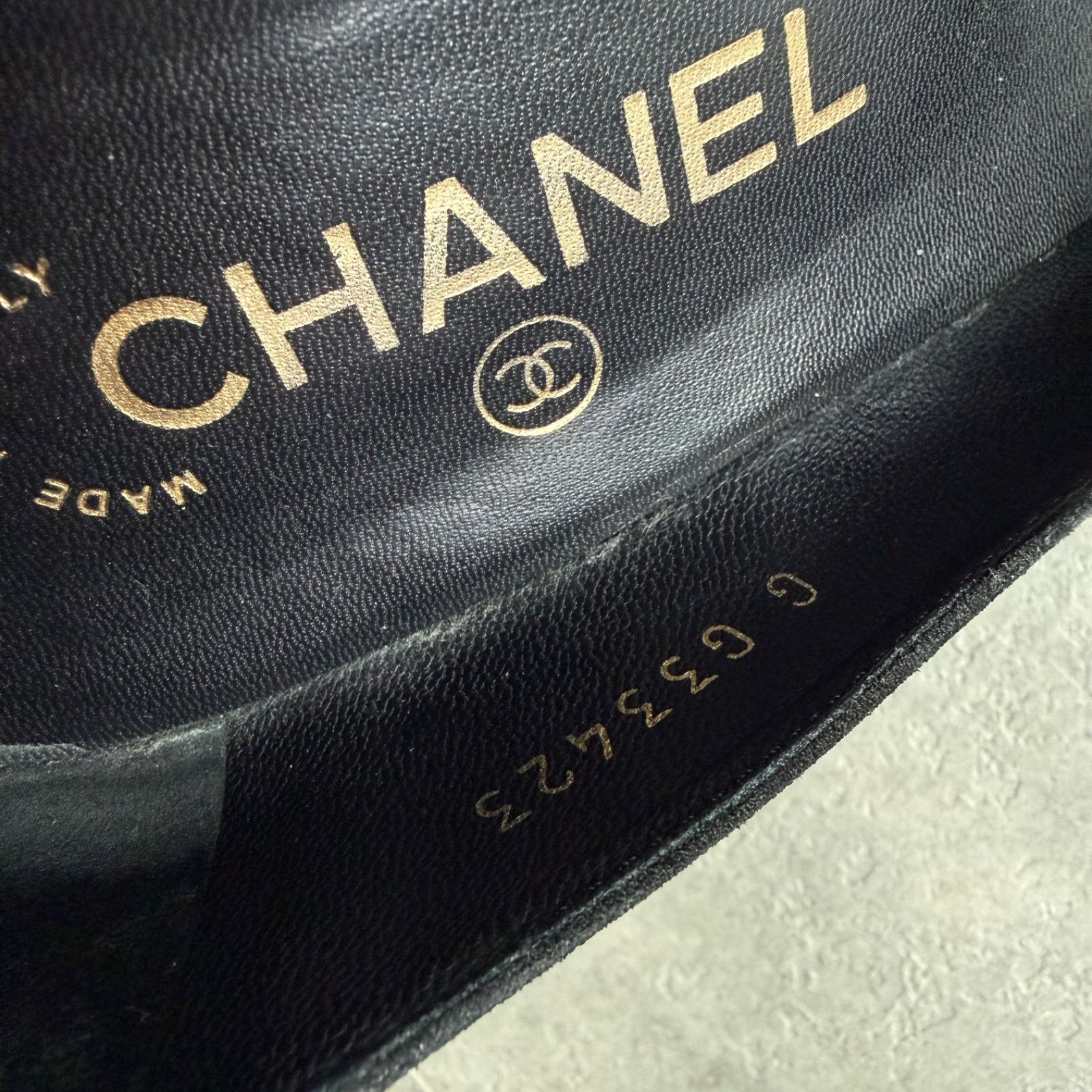 希少 CHANEL シャネル ココマーク パールパンプス スエード ブラック 