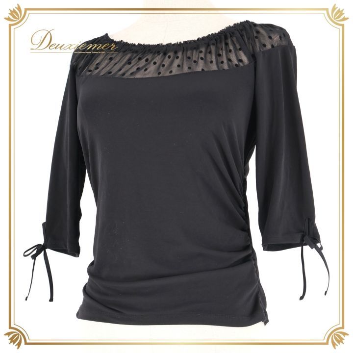 社交ダンス 衣装 トップス ブラウス ブラック系 チャコット Chacott 黒